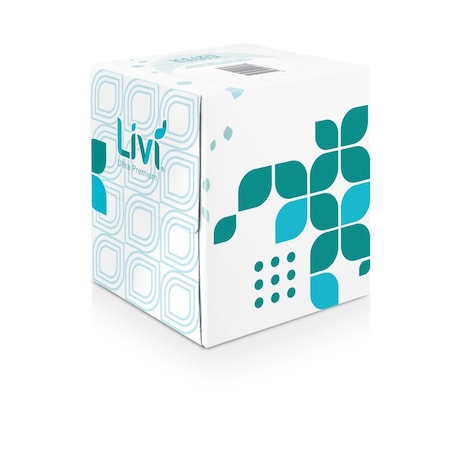 Livi 2 Ply Facial Tissues, 80 Sheets, 6 PK 192101